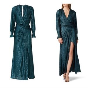 Jonathan simkhai blue marine teal sequin gown